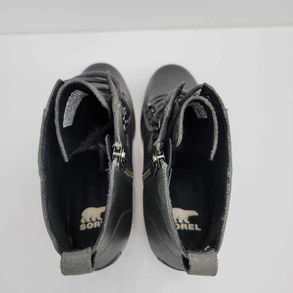 Sorel Joan Uptown Lace Leather Wedge Women's Boots Grey NL3790-052 US Size 9 - Picture 5 of 11